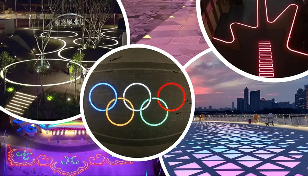 Custom-Shaped LED Brick Lights-Crafting Spatial Focal Points with Bespoke Lighting Artistry-Project Collage