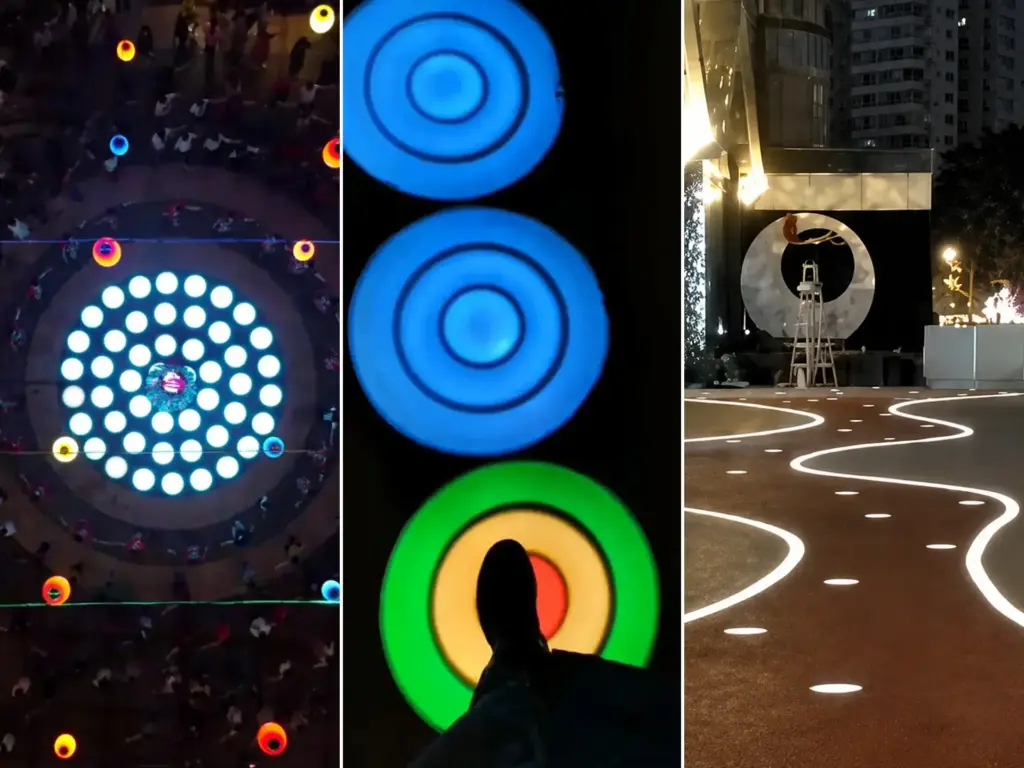 Enhance Your Outdoor Space with Round LED Floor Tiles-Project Collage