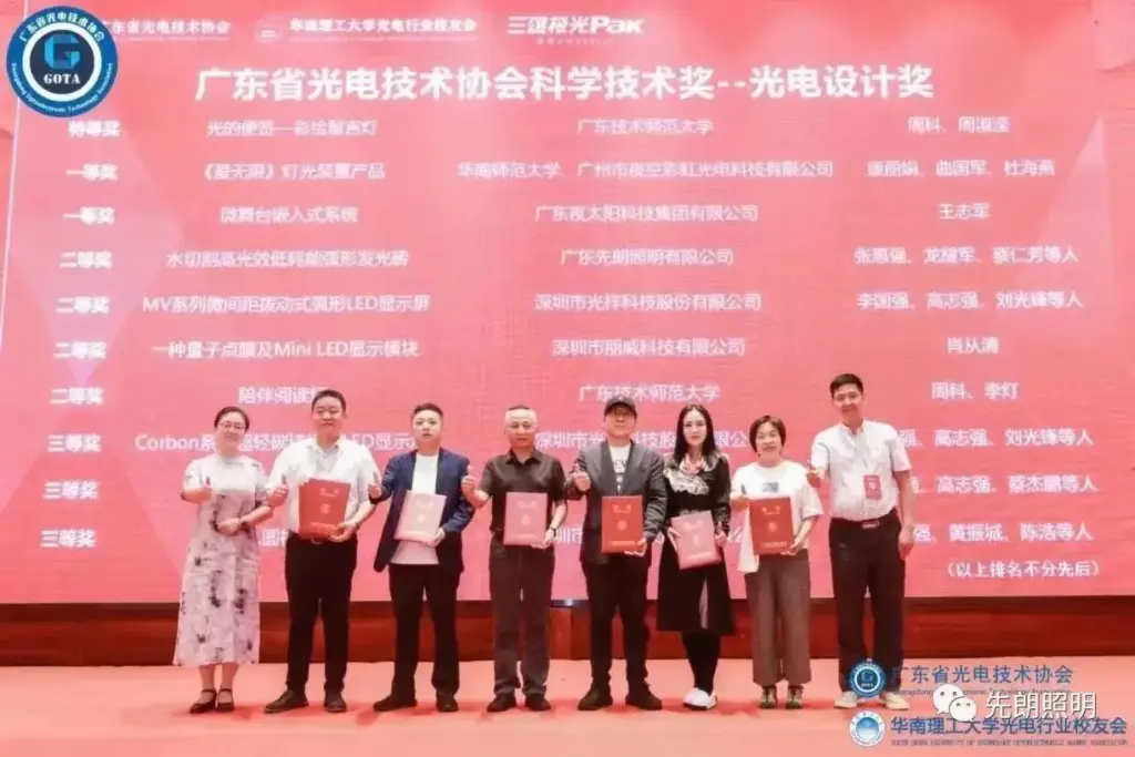 Good News Two projects of SHONE won the Science and Technology Award of Guangdong Optoelectronic Technology Association-1-Award Ceremony Group Photo