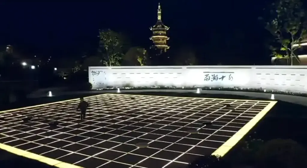 How to Use LED Floor Tiles in Cultural Tourism Landscape Lighting-2-Danghu Shiju Weiqi Theme Park