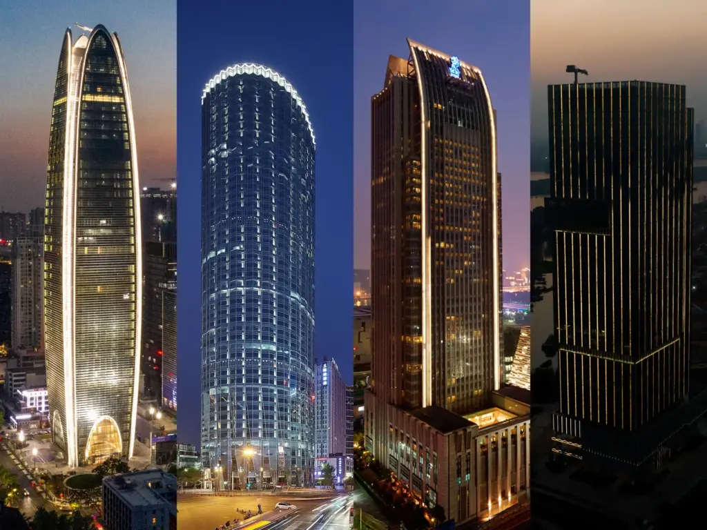 Super High-Rise Building Facade Lighting: Shone Linear Lights Shape Urban Landmarks
