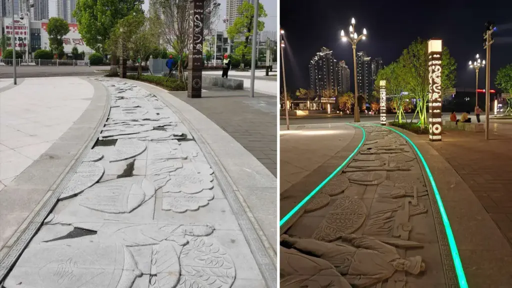 The Application of LED Floor Tiles in Parks-2-Dazu Haitang Four Seasons Park