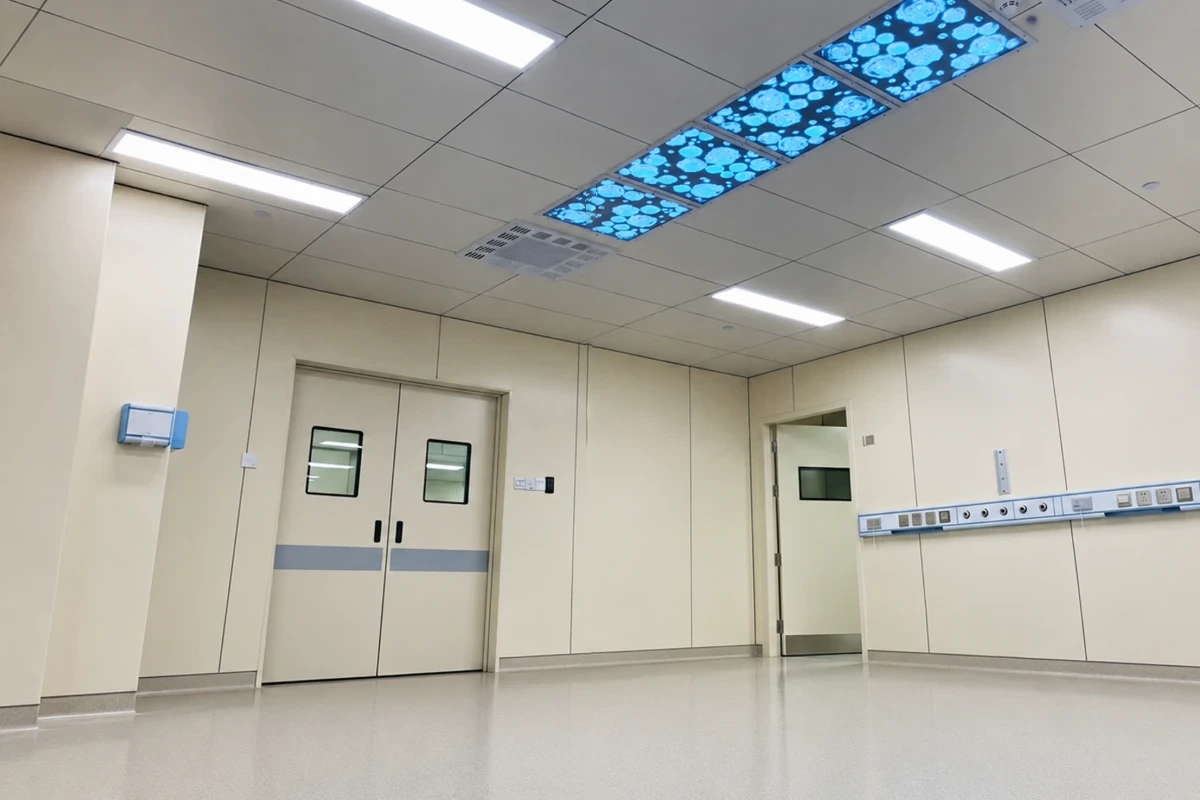 Municipal building facade lighting with LED linear lights