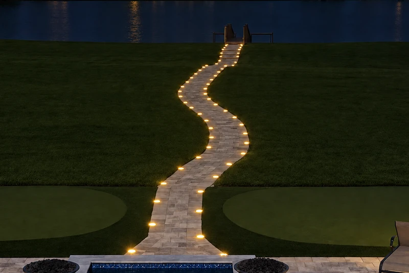 Pedestrian walkway and public park route lighting